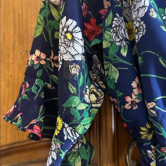 Jonathan Martin Like NEW Elegant Flow Floral High Low Dress - Navy Green Yellow - Picture 6 of 10